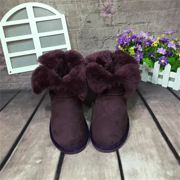 

Fashion 2019 Real Sheepskin Women's Winter Classic Snow Boots Genuine Sheepskin Woman Snow Boots Top Quality Shoes