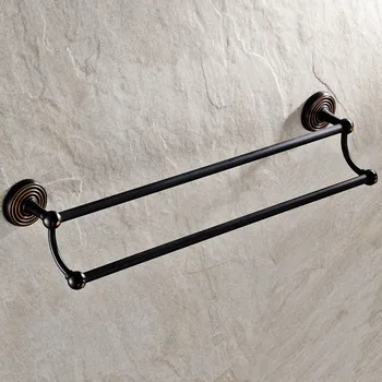 

Factory wholesale Towel bar double pole Direct hand drawn brushed towel bar Black copper old OB double pole pendant lo828433