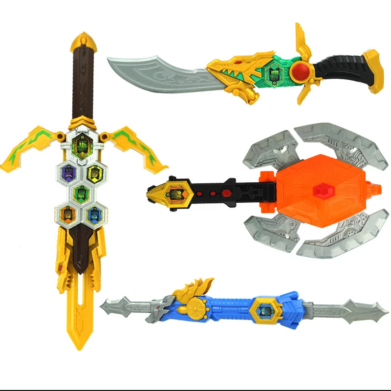 2018 New 15CM Action Figure Dragon Doll Toys Dinosaur Ranger Model Transformation Watch Toy Sword