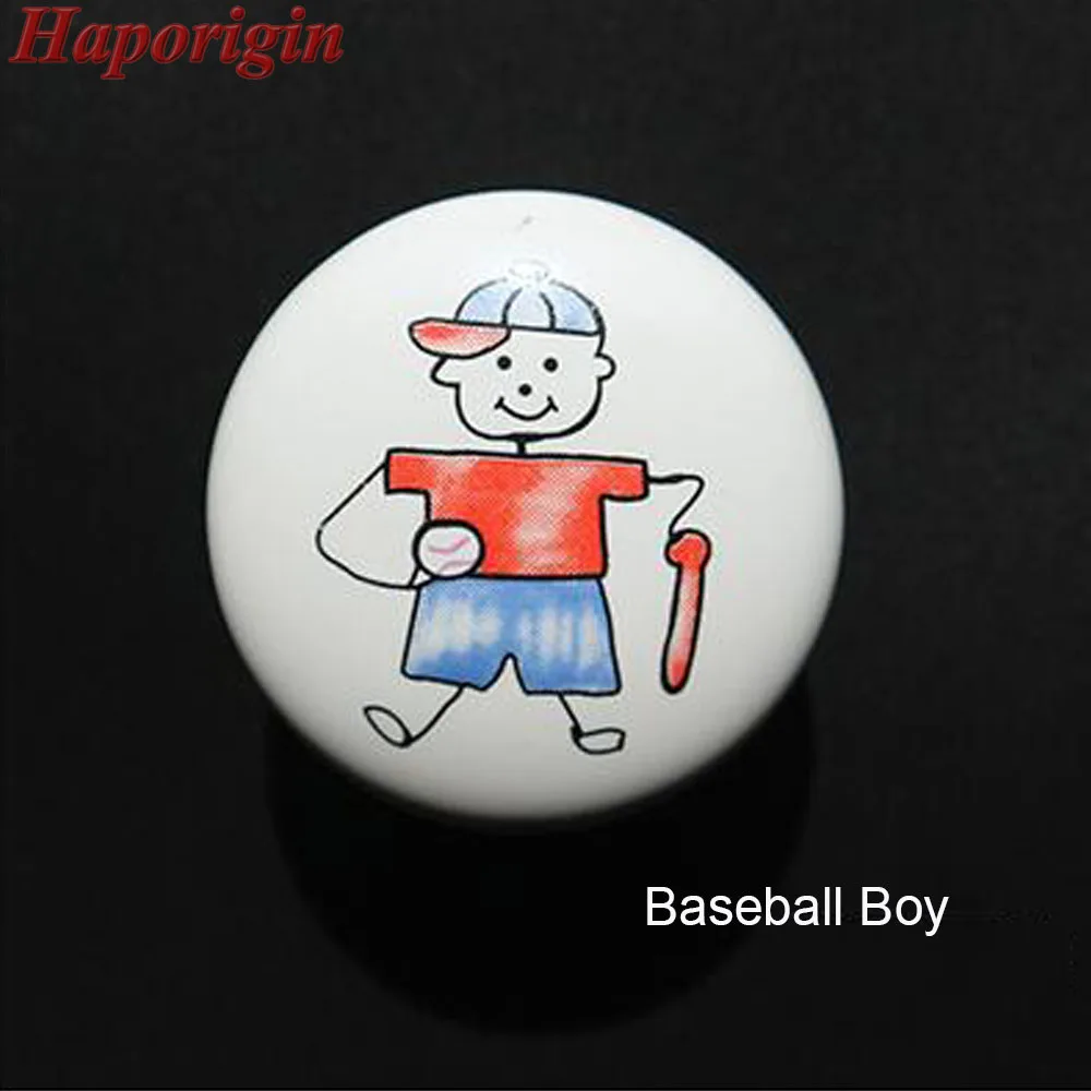 Ceramic Cabinet knobs Baseball Boy 