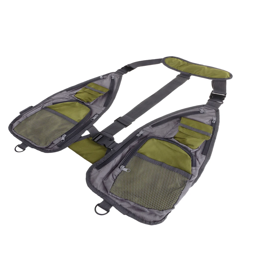 Fly Fishing Vest Jacket Chest Mesh Bag Waistcoat Sports Camping Hunting Vest