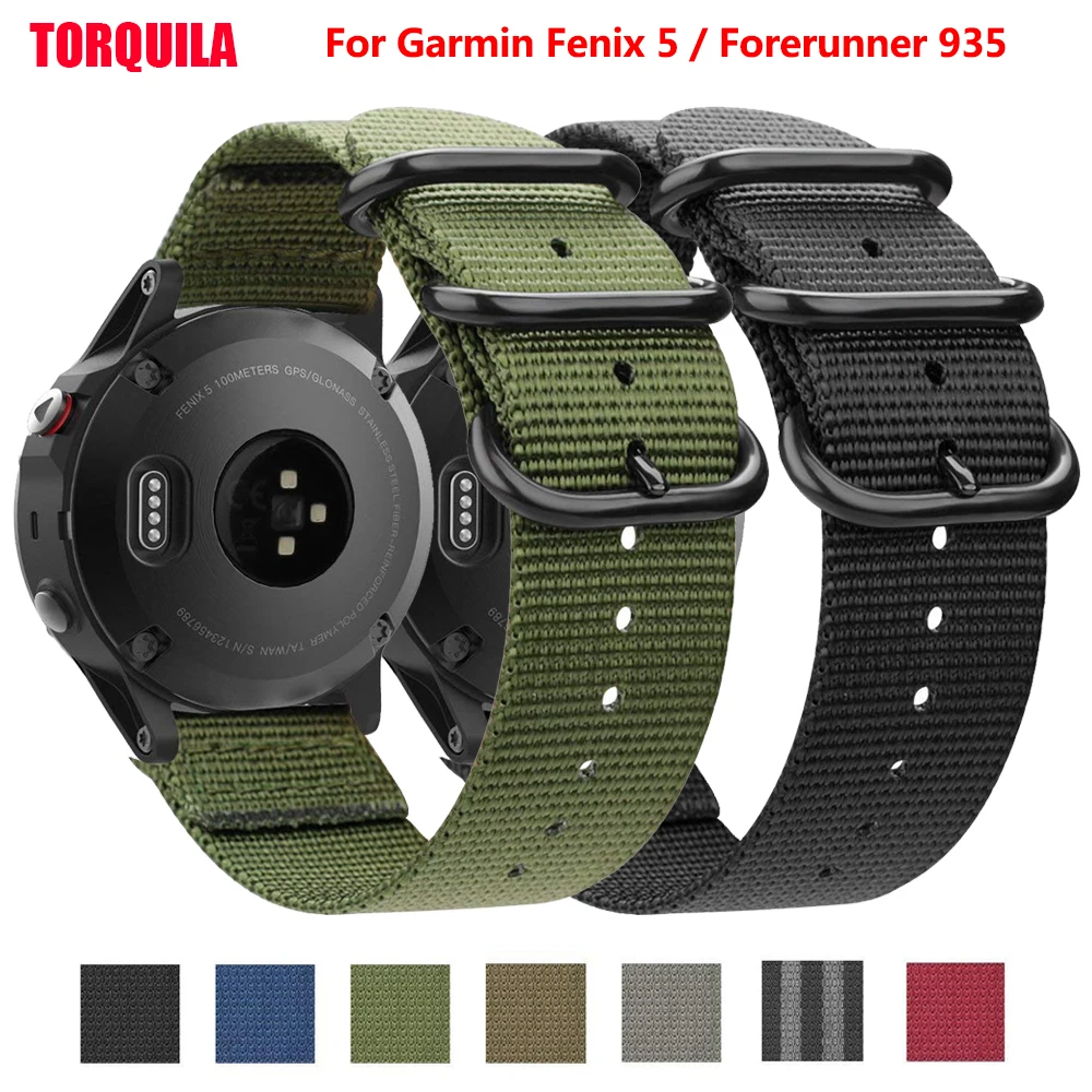 

TORQUILA 22mm Premium Nato Nylon Strap for Garmin Fenix 5 / Forerunner 935 Breathable Replacement Wristband with Tools