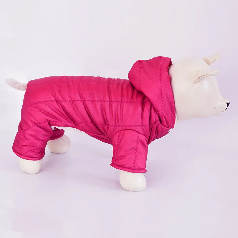 Winter Dog Jumpsuit Coat Jacket Warm Pet Dog Clothing Hooded Outfits