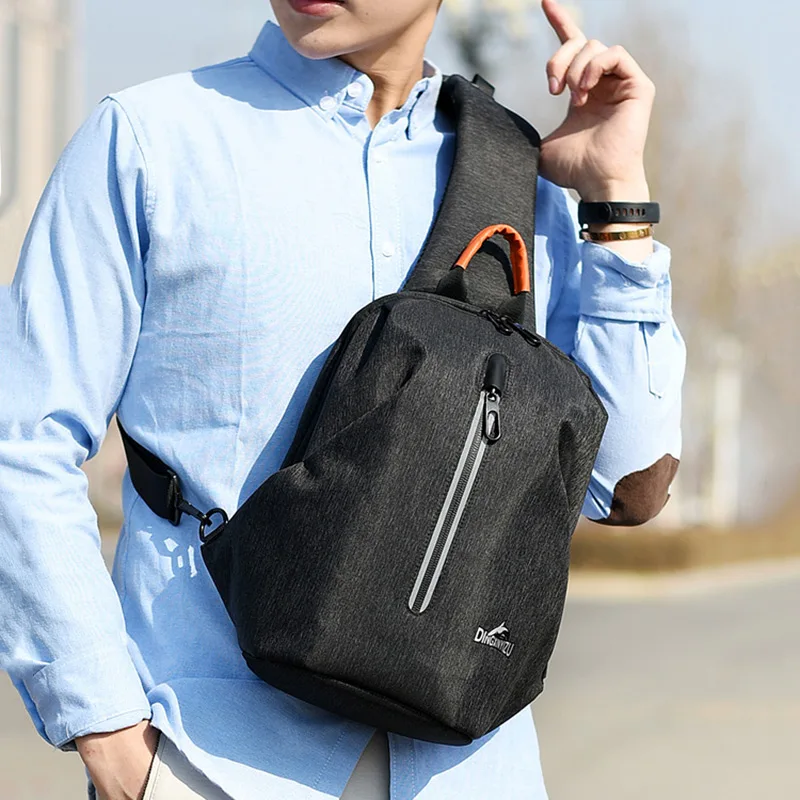 

2019 New Fashion Men Chest Bag Casual Polyester Zipper Bag Large Capacity Crossbody Single Shoulder Bags LBY2019