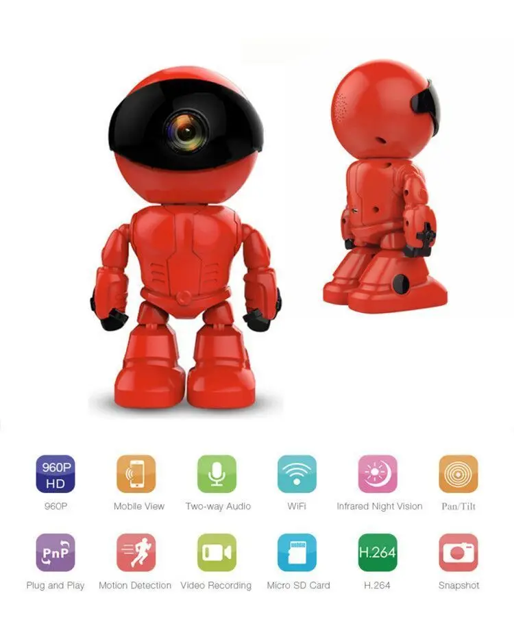 

960P 1.3MP HD Wireless WI-FI Camera Robot Night Vision Two way Audio Baby Monitor View