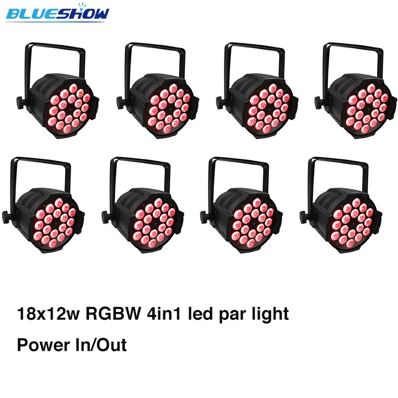 

No tax custom by sea, 8pcs/lot Stage Par light LED 18x12W RGBW 4in1 Disco Light DMX,party,dj,club,wedding