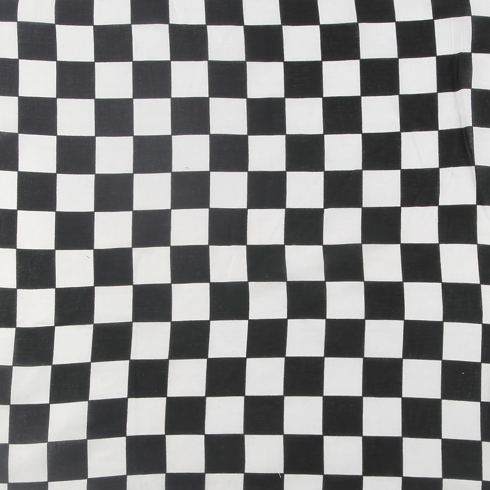 

WINFOX New Women Mens Black White Plaid Check Bandana Headwear Scarf