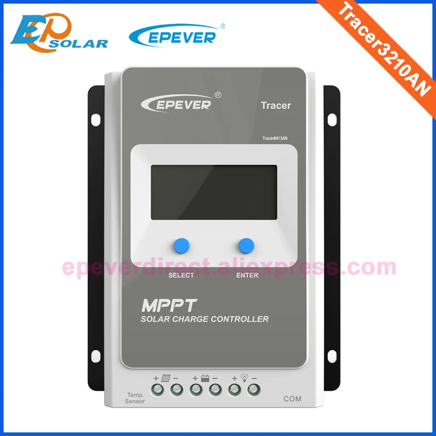 EPever MPPT 40A/30A/20A/10A Солнечный контроллер заряда черный-светильник ЖК-солнечный регулятор для 12 В 24 В свинцово-кислотных литий-ионных батарей - Цвет: Tracer3210AN