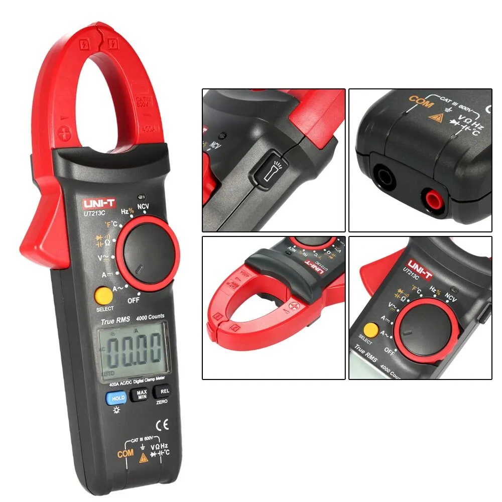 UT213B Ручной цифровой мультиметр ЖК-клещи AC/DC UNI-T напряжение AC Ток Сопротивление Емкость Диод Непрерывность NCV