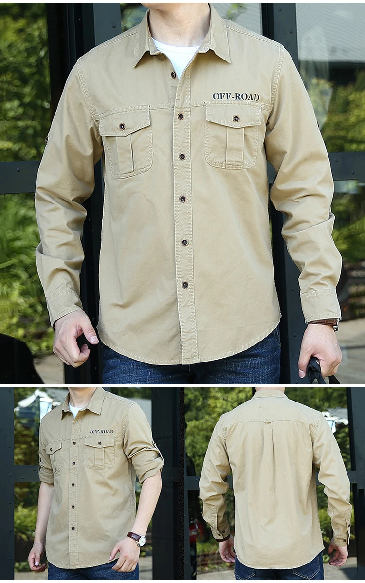 Refire gear рубашка в стиле милитари для мужчин осень хлопок дышащие рубашки с длинным рукавом Повседневные прочные карманы тактические армейские карго рубашки