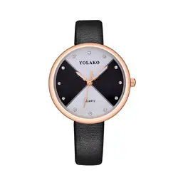 Женские часы Женская мода кожаный ремешок аналоговые кварцевые наручные часы круглые часы 2018 Роскошные Для женщин Для мужчин часы подарок