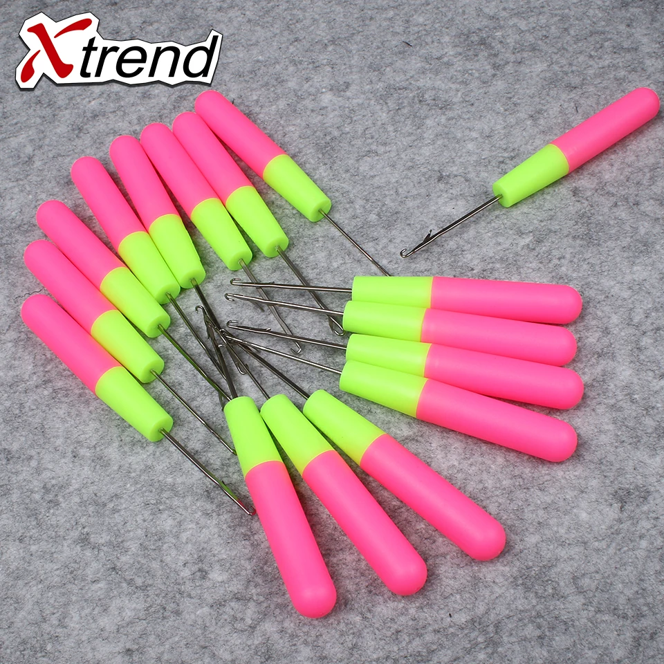 10pcs/lot Plastic Crochet Braid Needle Use For Human Hair Extension Tools Wig Hook Threader Knitting | Шиньоны и парики