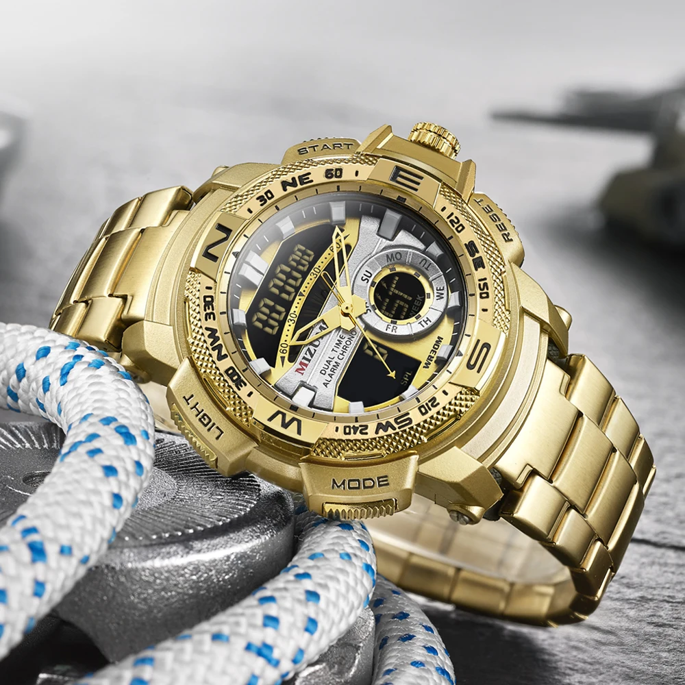 Мужские наручные часы 2019 золотые мужские роскошные брендовые военные
