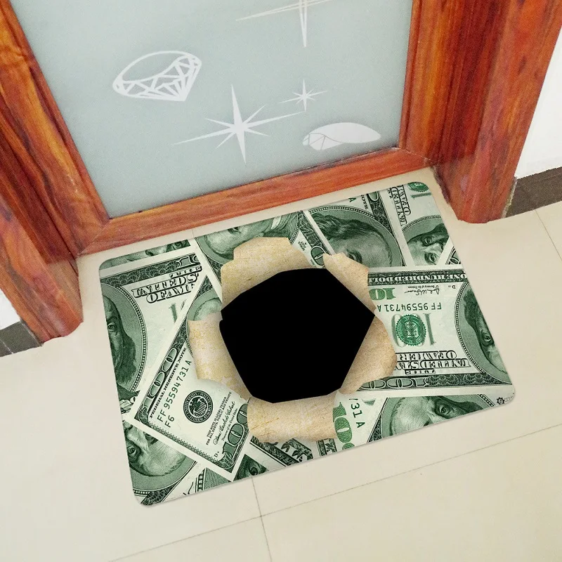 Custom To Make Money Us Dollars Entrance Doormat Front Door Mats