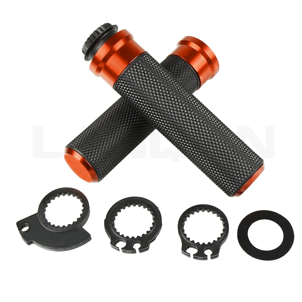 All Orange Comfortable Non-Slip Rubber Bike Handle Grips 1 Pair Fits Most