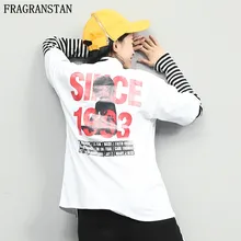 Горячая Женская футболка BF свободное направление, индивидуальность, бренд Новая мода весна Высокое качество печати длинный рукав женские повседневные топы NB13