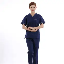 Новый женский медицинский скраб наборы медсестра больницы формы стоматологическая клиника салон красоты с коротким рукавом медицинская