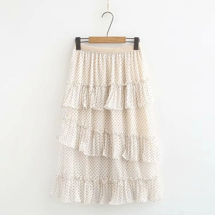 Длинные юбки из тюля размера плюс, Женская Повседневная плиссированная шифоновая юбка с оборками