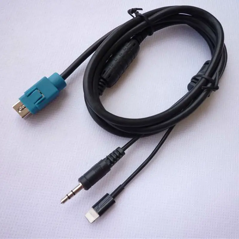 

KCE-237B Radio Aux input Auxiliary Audio Cable Adapter 13 Pin Port 12V Charging Wiring for Alpine for iPhone 56