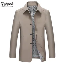 FOJAGANTO Для Мужчин's Тренч Демисезонный Для мужчин модные Повседневное приталенная однотонная верхняя одежда мужской Тренч уличная одежда Топ