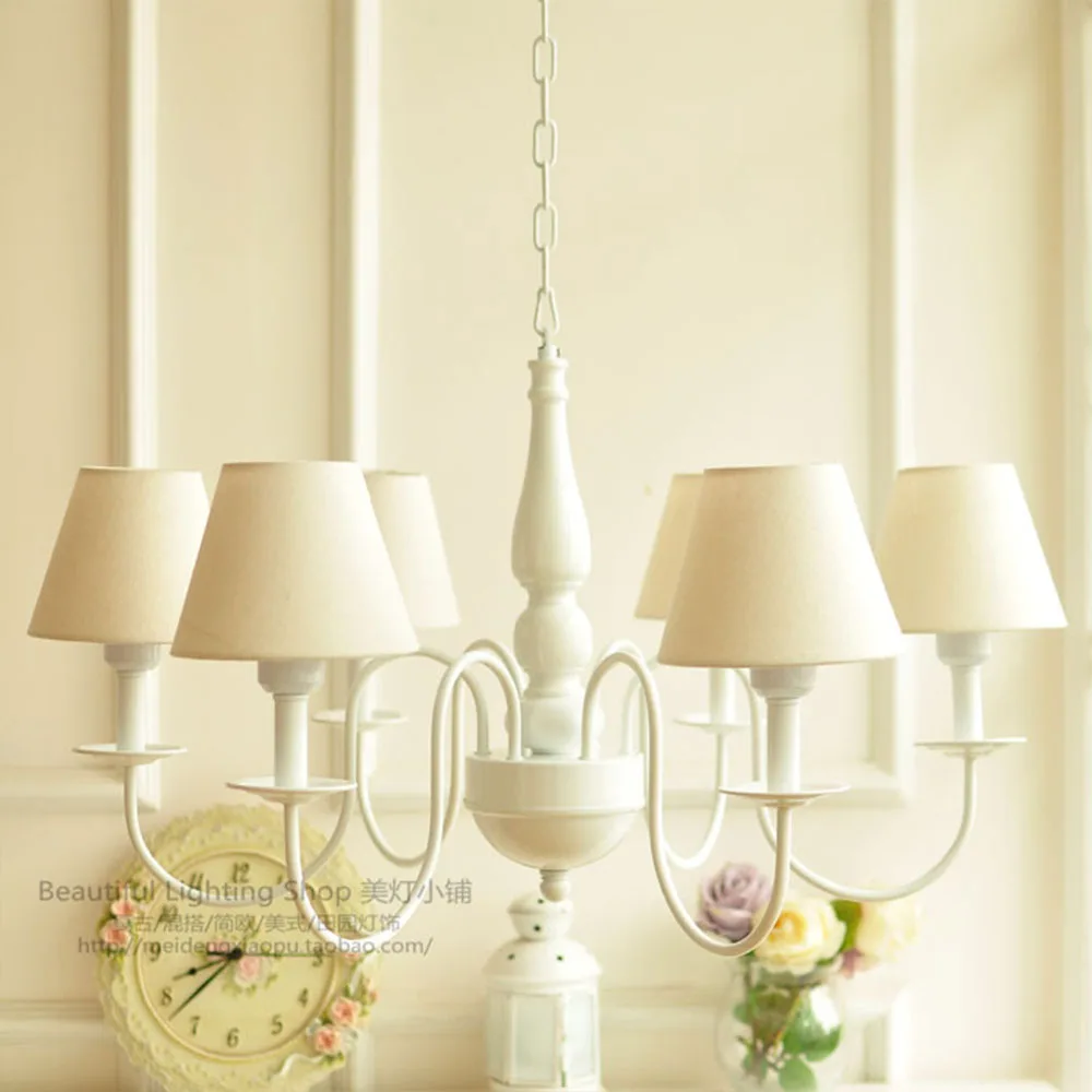 

Warranty for Three Years New Modern Chandelier Led E27 Bulbs 110V-220V 3/6 Head Resin Wrought Iron Chandeliers for The Bedroom