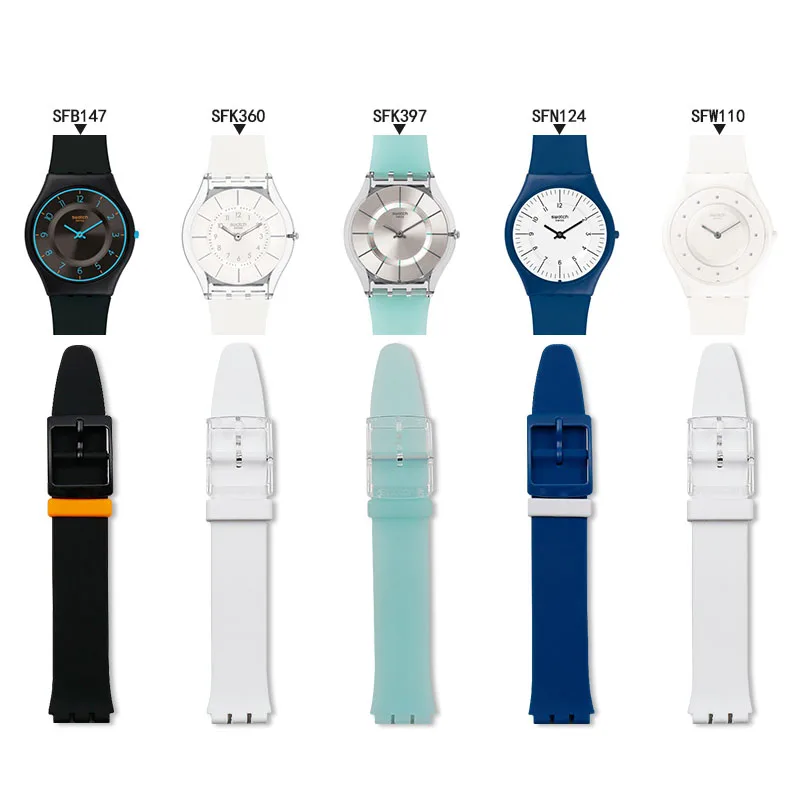 Силиконовый ремешок с пряжкой аксессуары для часов Swatch кожаный клапан SFK397SFK360SFK361