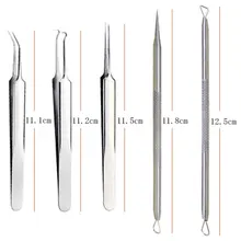 Нержавеющая двуглавая Комедон акне артефакт 5 шт/sethen Qulity/Упакованные иглы для удаления угрей/для ухода за лицом