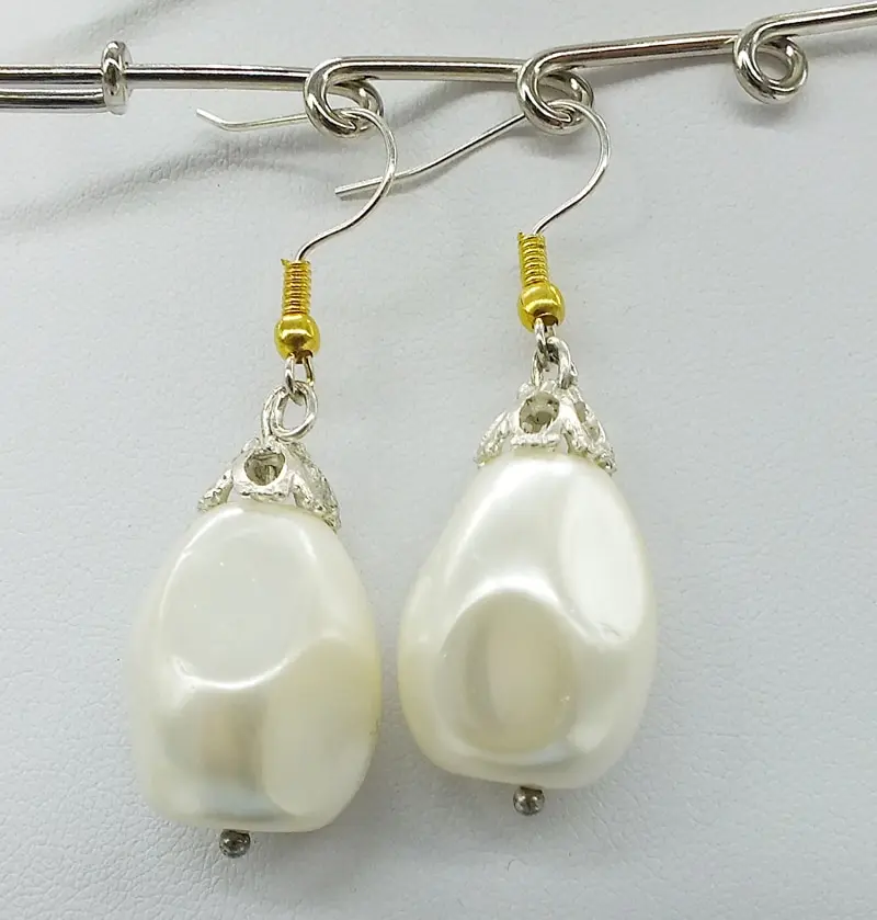 NO-002#   16X20MM  Pearl shell, earrings
