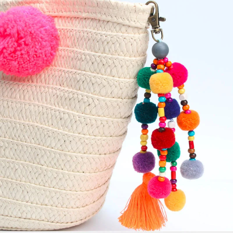 pom pom keychain