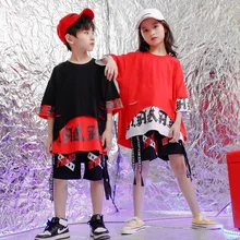 Дети бальный Танцы футболка брюки танцевальная Концертная одежда костюмы вечерние костюмы для девочек и мальчиков Современный Джаз хип хоп танцевальная одежда костюмы одежда