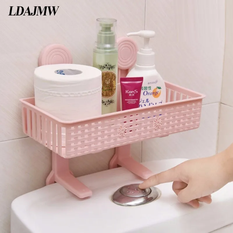 Buy Toilet Free Punching Suction Cup Rack Bathroom