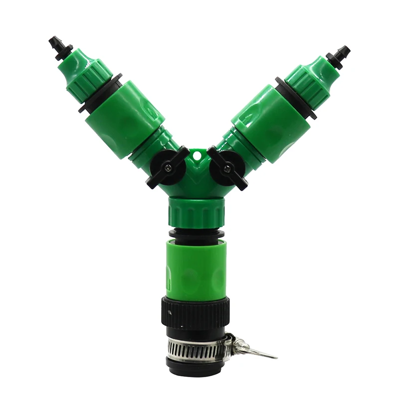 

14-24mm Water-tap Universal Y Connector 2-Way Splitters Valve 1/4 Inch Barbed Quick Connector Garden Hose Drip Irrigation 1 Set