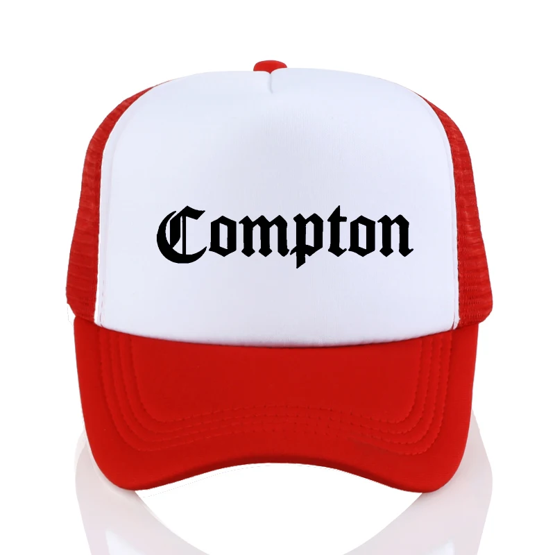 Новинка, бейсбольная кепка с принтом Compton, модная, регулируемая, сетчатая, Мужская кепка s Traker, Женская кепка, бейсболка в стиле хип-хоп, bone gorras