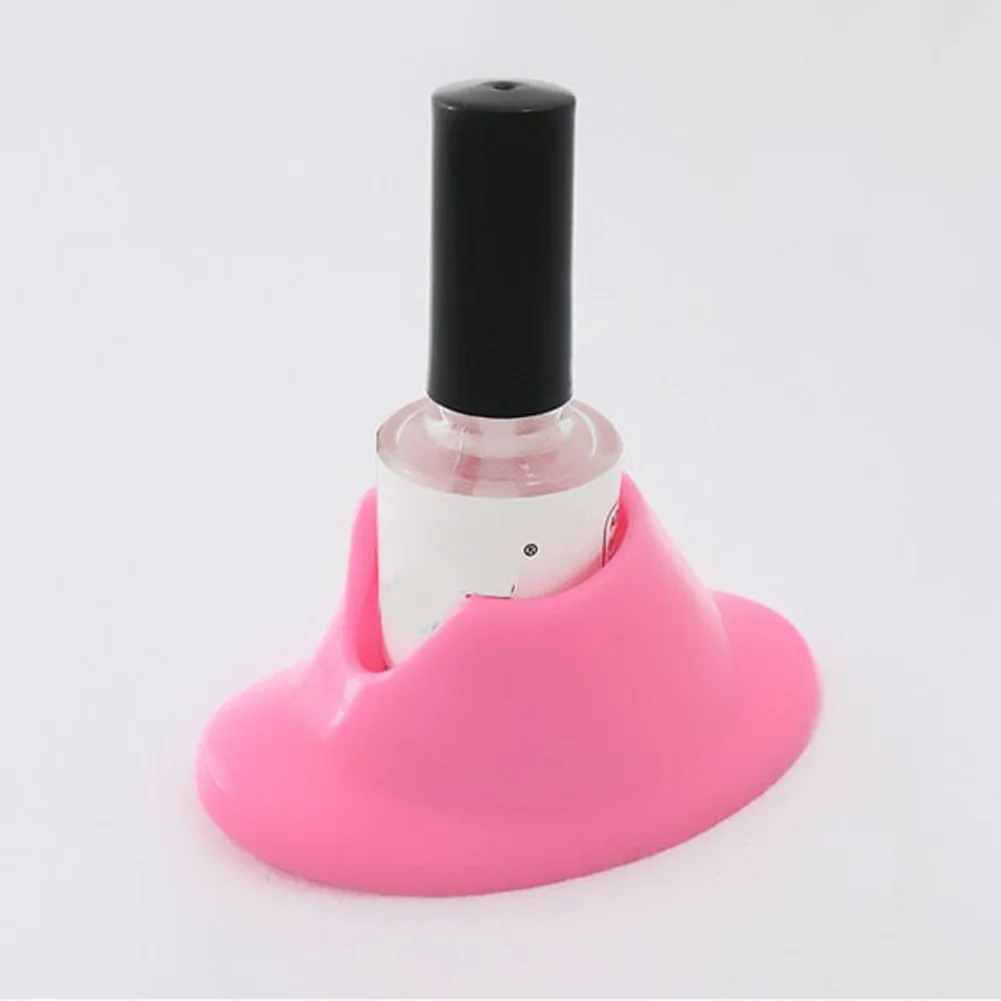 

2pcs DIY Pink Coloe Rubber Nail Art Tips Holder Round Style Polish Varnish Display Holder Bottle Stand Seat Tools