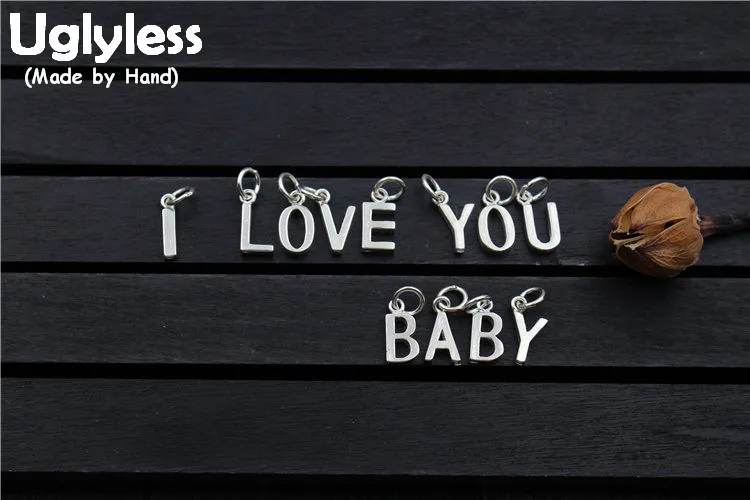

Uglyless Real S925 Sterling Silver 26 Alphabet Charms Accessories Jewelry DIY Letters Pendant Jewellery Handmade Findings Bijoux