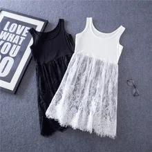 Summer Women Lace Dress Hollow out white black mesh lace dress Casual Elegant sexy Sleeveless Beach Vest dresses vestidos