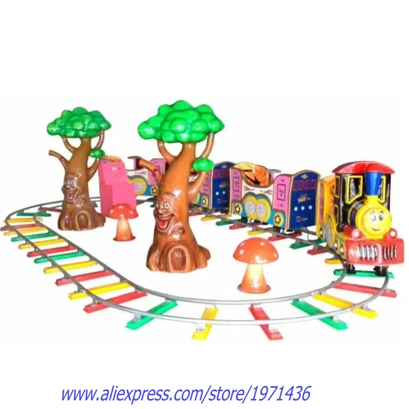 7 Seats Amusement Park Equipment Electric Track Trains Rides For Children 7 Seats Amusement Park Equipment Electric Track Trains Rides For Children