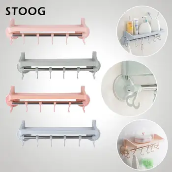 

Storage Rack Bathroom Pp Stacks Mount Suction Practical Sucker Hook 4 Color Cup Wall Shower Stuff Sturdy