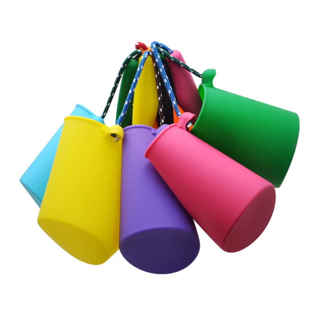 Very best  6 Colors Beach Bucket Silicone Folding Hand-held Barrel Toy Baby Kids Shower Bath Toy Sand Dabbling