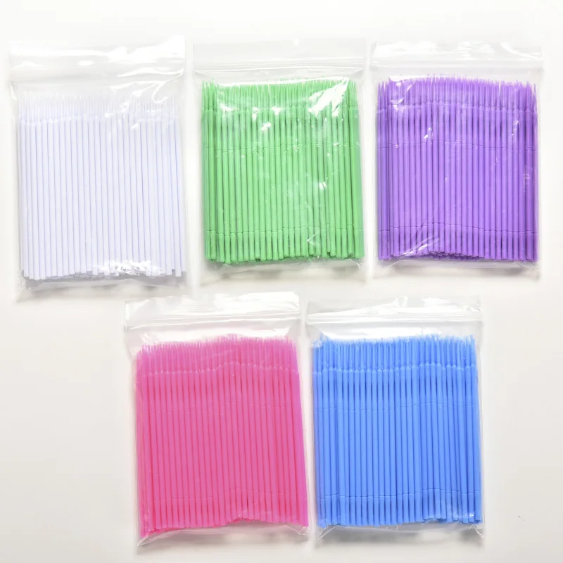 

Lint Free Disposable Makeup Brushes Individual Lash Removing Tools Swab Microbrushes Eyelash Extension Tools 6 Colors