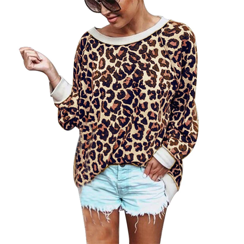 

Leopard Print Sweatshirt Women Autumn Winter Spring 2019 Fashion Pullover Long Sleeve Hoodies Sweatshirts Basic Top Tracksuit