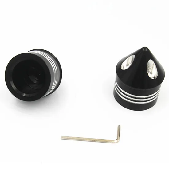 Black 29mm Edge Cut Front Axle Cap Nut Cover For Harley Sportster Dyna