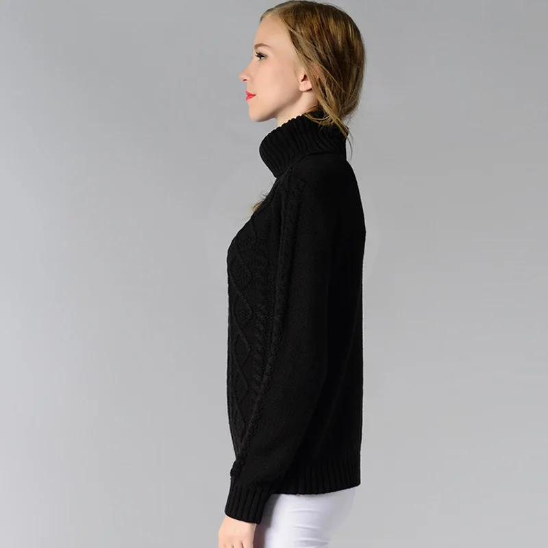 S Tops Black gray wine Knit Pullover Black L Red Spring Blue S007 Sleeve Gray Green Turlteneck Full green Winter Wine white Navy White Women M Vintage dark Sweater xa0FwCvvq