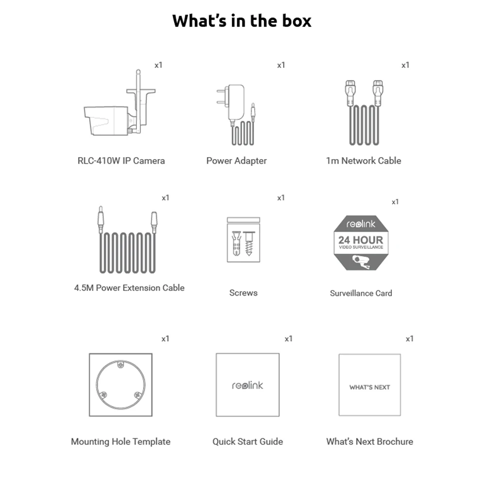 Reolink IP Camera WiFi HD 4MP/5MP 2.4G/5G With SD Card Slot Outdoor Bullet Wireless Cam RLC-410W(2 cam pack)