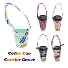 Портативный из парусины кофе рукав для чашки фляжка на ремне крышка бутылки Перевозчик крышка Анти-скальдинг чашки защитный на открытом воздухе использовать 40MY28