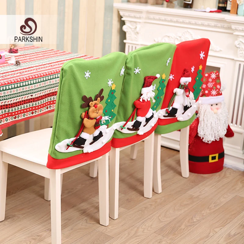 Parkshin Navidad Fundas para sillas s Santa Claus Deer muñeco ... Parkshin Navidad Fundas para sillas s Santa Claus Deer muñeco ...