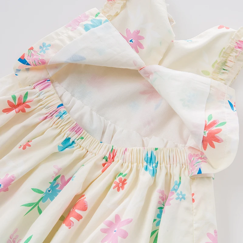 Dave bella/летнее платье с цветочным рисунком для маленьких девочек; детская одежда без рукавов в стиле Лолиты; одежда для малышей; костюмы; DBA6535