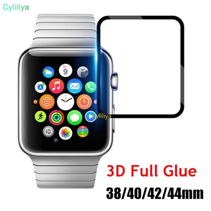 3D изогнутое полностью клеевое закаленное стекло для Apple Watch iwatch 1/2/3 38 мм 42 40 44
