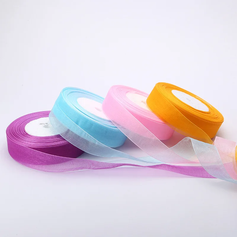 10 Meters Organza Ribbon Gift Wrapping Decoration Christmas Silk Ribbons 6/10/15/20/25/40/50mm Nylon organza ribbon