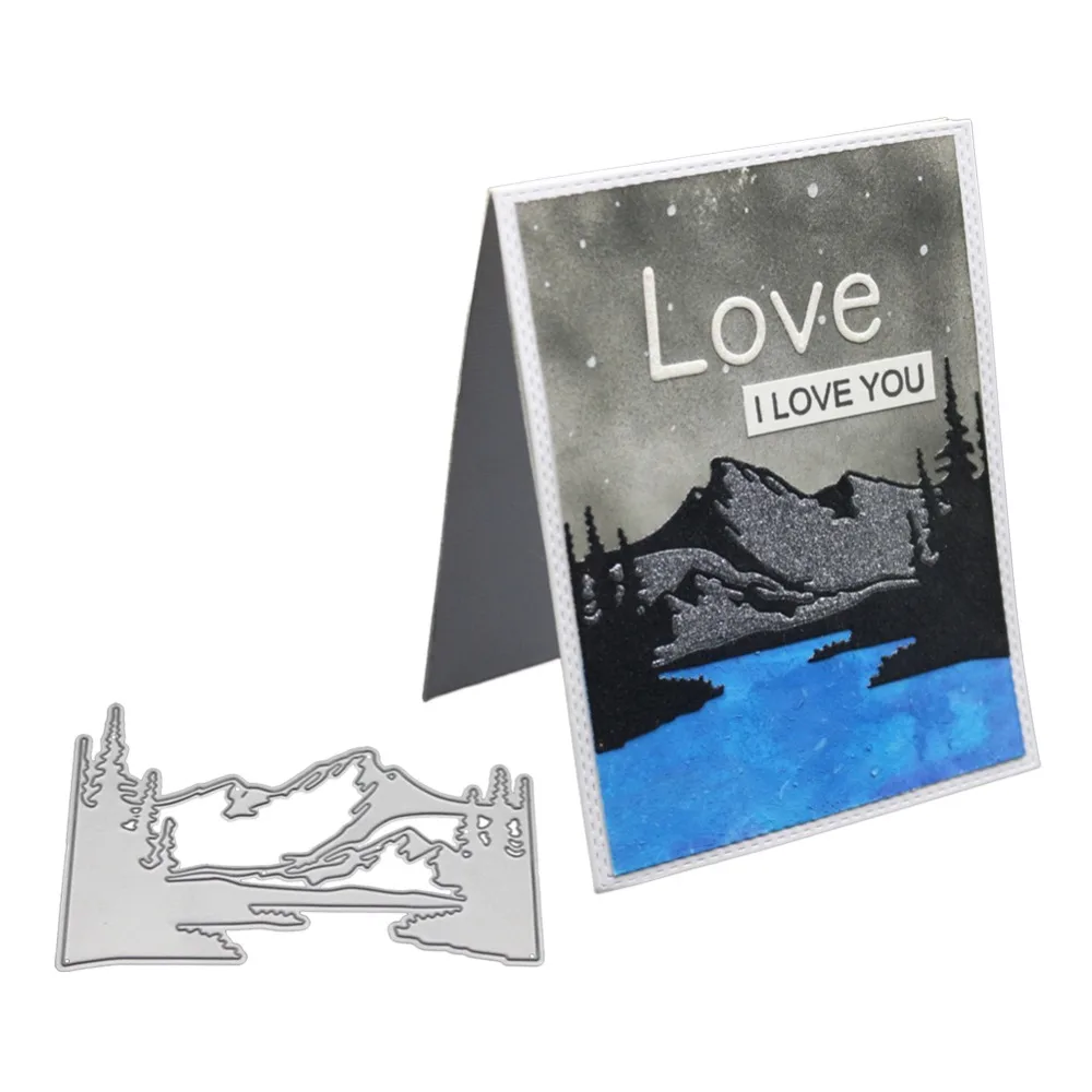 

Mountain River Metal Cutting Dies Stencil For DIY Scrapbooking Decorative Cards Making Landscape Stamps And Dies New 2019